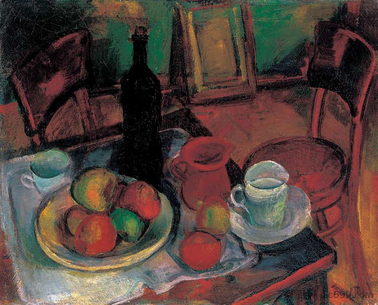 静物与桌椅 Still Life with Table and Chairs，卡梅第·亚诺什