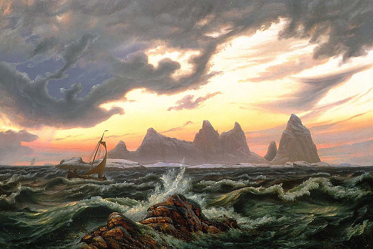 诺德兰的特雷嫩岛 The Island Trænen in Nordland (1838; Norway  )，克努德巴德