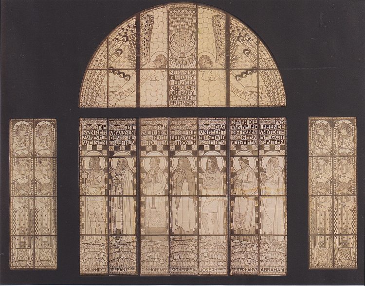 斯坦霍夫教堂，西窗图 Church Am Steinhof, drawing of western window，科罗曼·莫塞尔