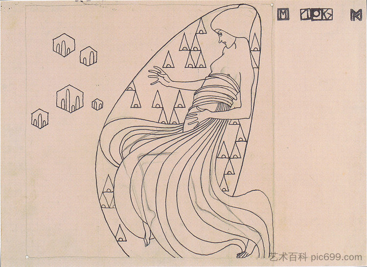 金属浮雕草稿 Drafts for metal relief (1904)，科罗曼·莫塞尔