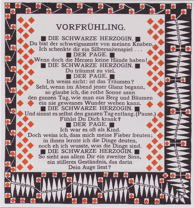 早春。莱纳·玛丽亚·里尔克(Rainer Maria Rilke)的一首诗的插图。 Early spring. Illustration to a poem by Rainer Maria Rilke. (1901; Austria ),科罗曼·莫塞尔
