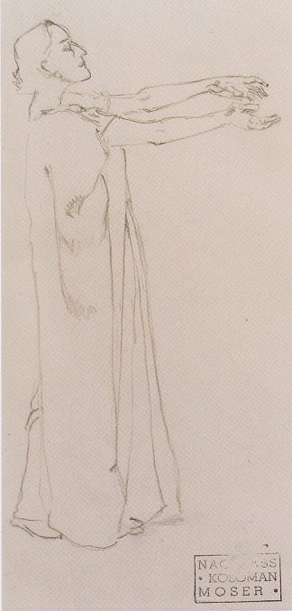 图 伊索尔德研究 Figure study of Isolde (c.1915)，科罗曼·莫塞尔