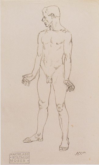 图研究 特里斯坦 Figure study of Tristan (c.1915)，科罗曼·莫塞尔