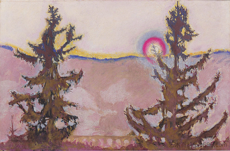 塞默灵的景观 Landscape in Semmering (1913; Austria  )，科罗曼·莫塞尔