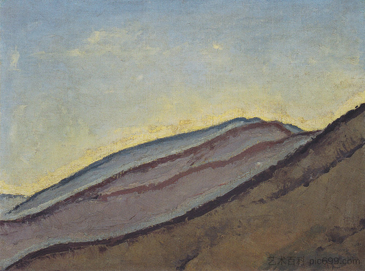 山坡 Mountain slope (c.1913; Austria  )，科罗曼·莫塞尔