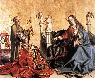 向圣母介绍红衣主教 Presentation of Cardinal de Mies to the Virgin (c.1444; Basel,Switzerland                     )，康拉德·维茨