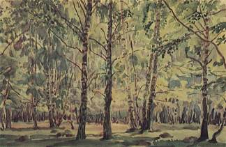 白桦树林 Birch Grove (c.1935)，康斯坦丁·博加耶夫斯基