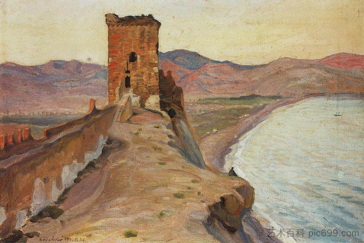 苏达克领事塔 Consular tower in Sudak (1903),康斯坦丁·博加耶夫斯基