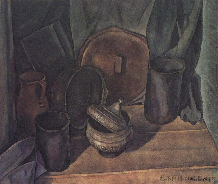 静物画 Still life (1924)，康斯坦丁·博加耶夫斯基