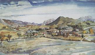 克里米亚景观 The Crimean landscape (c.1935)，康斯坦丁·博加耶夫斯基