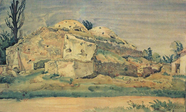 唐苏巴扎的老澡堂 The old bathhouses in Karasubazar (c.1935),康斯坦丁·博加耶夫斯基