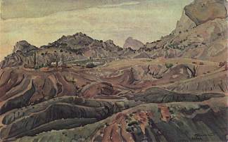 苏达克周边地区的景色 View of Sudak’s environs (c.1935)，康斯坦丁·博加耶夫斯基