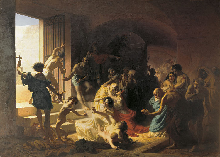 罗马斗兽场的基督徒殉道者 Christian martyrs in the Colosseum (1862)，康斯坦丁·弗拉维茨基