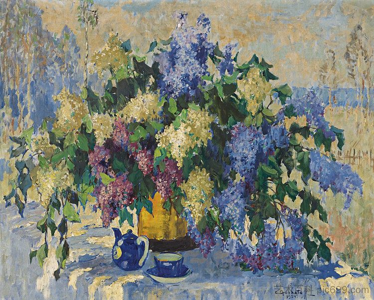 紫丁香 Lilacs (c.1934),康斯坦丁·戈尔巴托夫