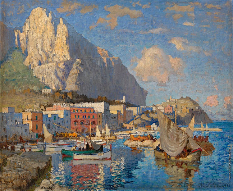 卡普里岛的景色 View of Capri (c.1926),康斯坦丁·戈尔巴托夫