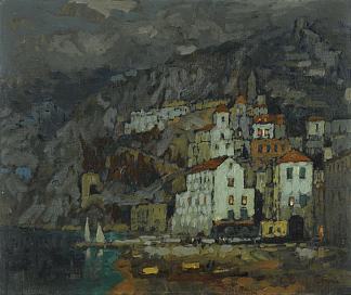 阿马尔菲的景色 A View of Amalfi (1925)，康斯坦丁·戈尔巴托夫