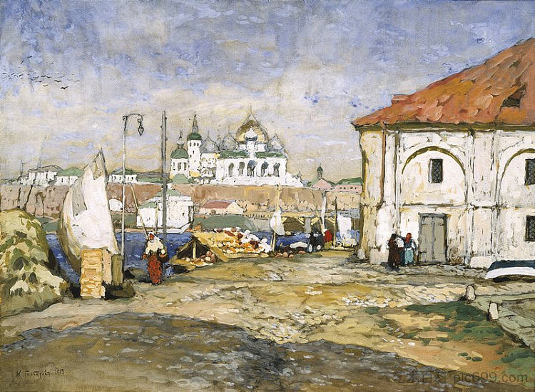 旧城区的港口 Harbor of An Old Town (1913)，康斯坦丁·戈尔巴托夫