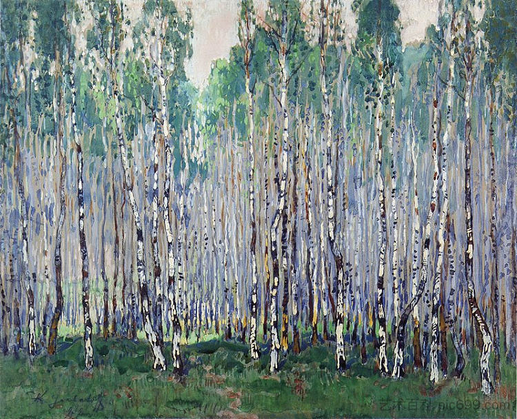 白桦林的春天 Spring in a Birch Forest (1932),康斯坦丁·戈尔巴托夫