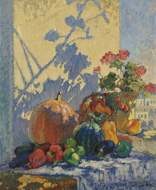 静物画。卡普里 Still Life. Capri (1938)，康斯坦丁·戈尔巴托夫