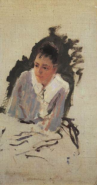 艺术家M.V.亚昆奇科娃的肖像 Portrait of the artist M.V. Yakunchikova (c.1880)，康斯坦丁·柯罗文