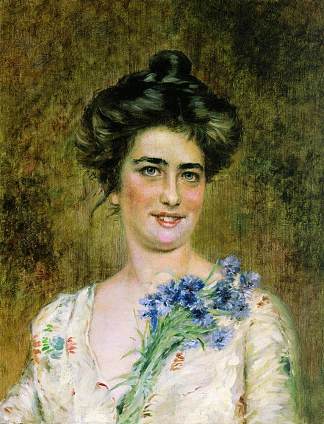 女性肖像 Female Portrait，康斯坦丁·马科夫斯基