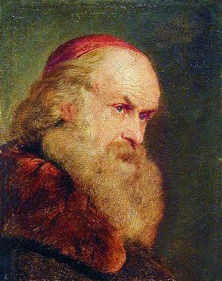 一个老人的肖像 Portrait of an Old Man (c.1860)，康斯坦丁·马科夫斯基