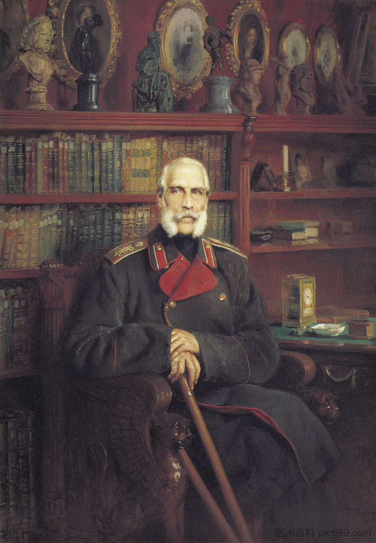 谢尔盖·格里戈里耶维奇·斯特罗加诺夫伯爵的肖像 Portrait of Count Sergei Grigoriyevich Stroganov (1882),康斯坦丁·马科夫斯基
