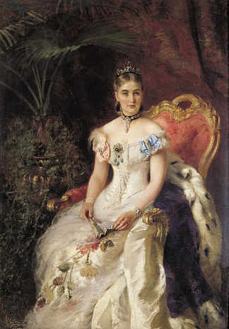 玛丽亚·米哈伊洛夫娜·沃尔康斯卡娅伯爵夫人的肖像 Portrait of Countess Maria Mikhailovna Volkonskaya (1905)，康斯坦丁·马科夫斯基