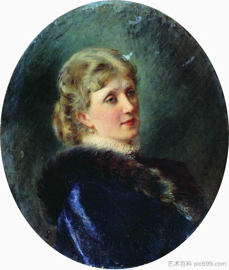 胡登科娃画像 Portrait of Hudenkova (1885)，康斯坦丁·马科夫斯基