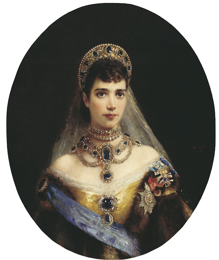 玛丽亚·费奥多罗夫娜（丹麦达格玛）的肖像 Portrait of Maria Feodorovna (Dagmar of Denmark)，康斯坦丁·马科夫斯基