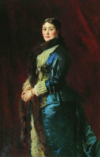 M.奥尔洛娃-达维多娃公主的肖像 Portrait of Princess M.Orlova-Davydova (c.1880)，康斯坦丁·马科夫斯基