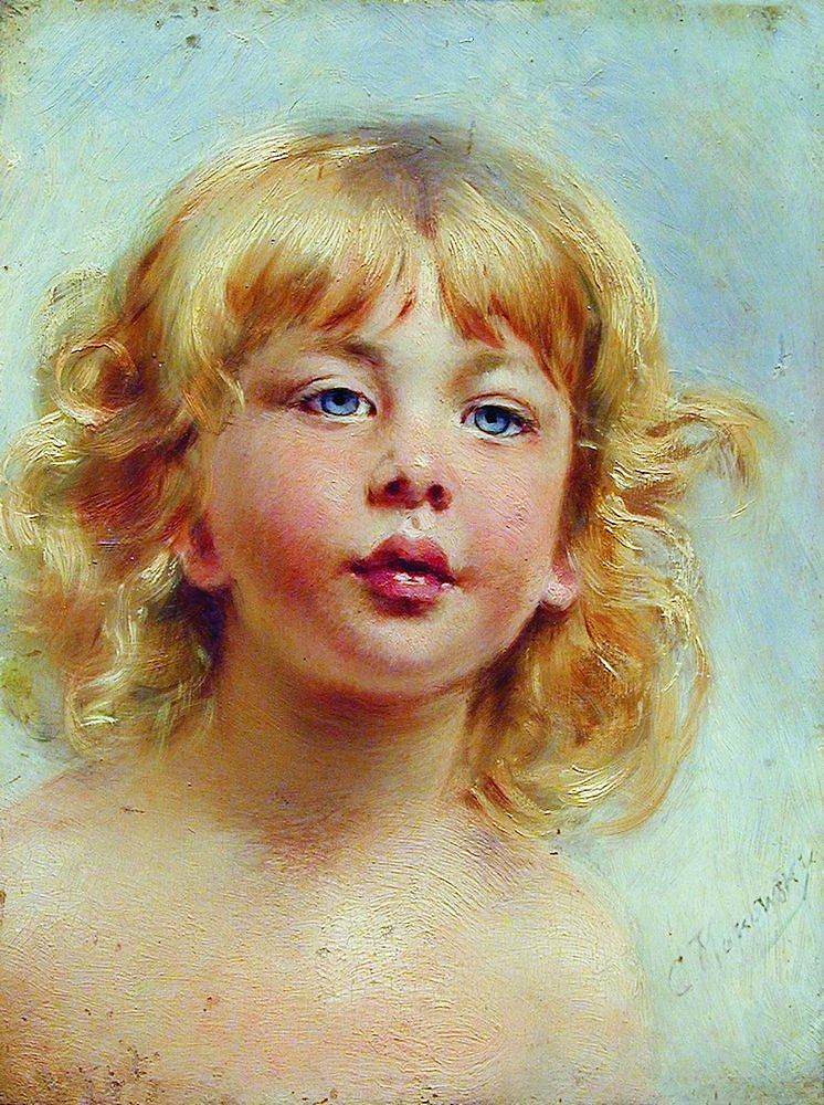 女孩的肖像 Portrait of the Girl (c.1880)，康斯坦丁·马科夫斯基