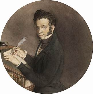 亚历山大·普希金在工作中 Alexander Pushkin at Work (1899)，康斯坦丁·索莫夫