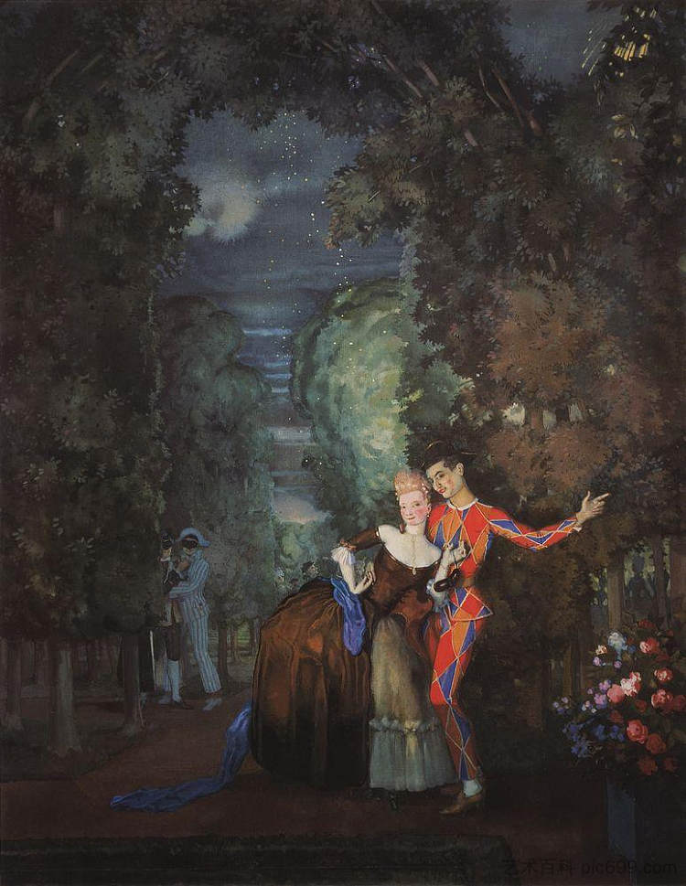 淑女和丑角 Lady and Harlequin (1912)，康斯坦丁·索莫夫