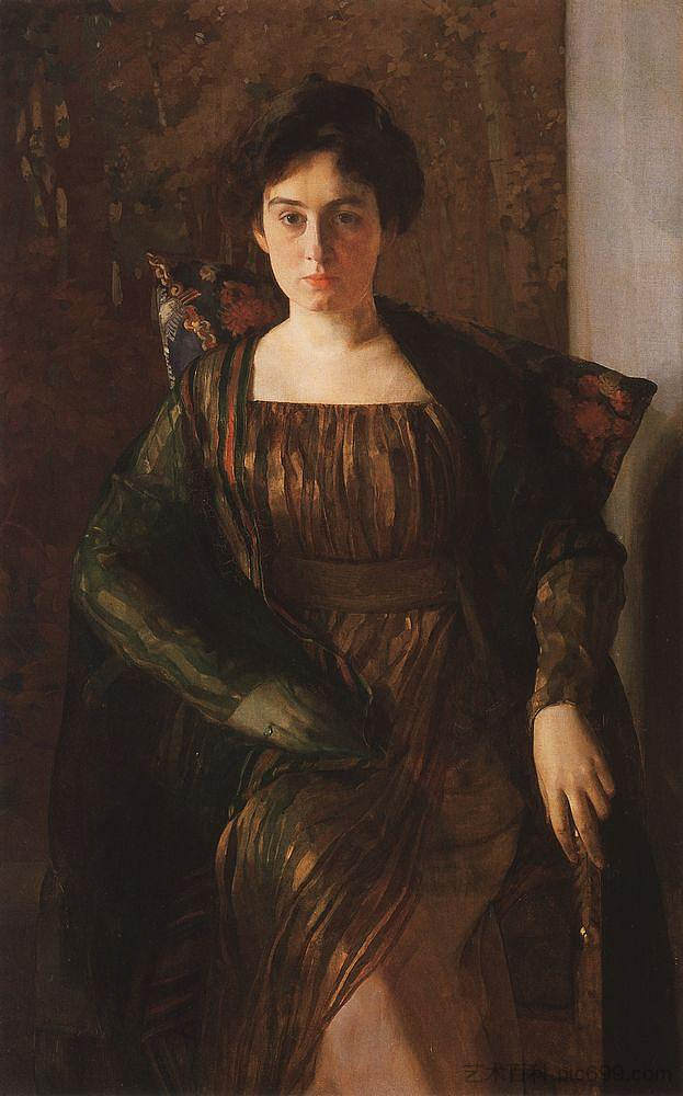 G.赫希曼的肖像 Portrait of G. Hirschman (1910 - 1911)，康斯坦丁·索莫夫