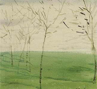 春天的风景 Spring Landscape (1910)，康斯坦丁·索莫夫