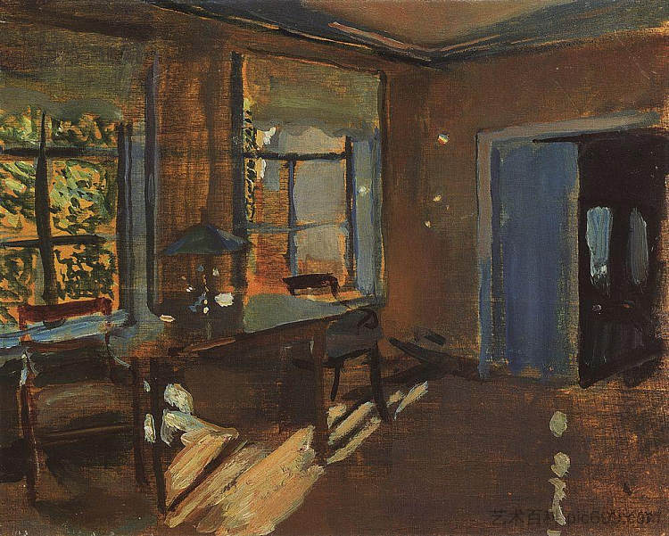 巴甫洛夫乡间别墅的内部 The Interior of the Pavlovs country house (1899)，康斯坦丁·索莫夫