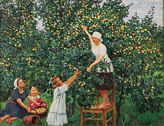 采摘苹果 Picking Apples (1928)，康斯坦丁·由安