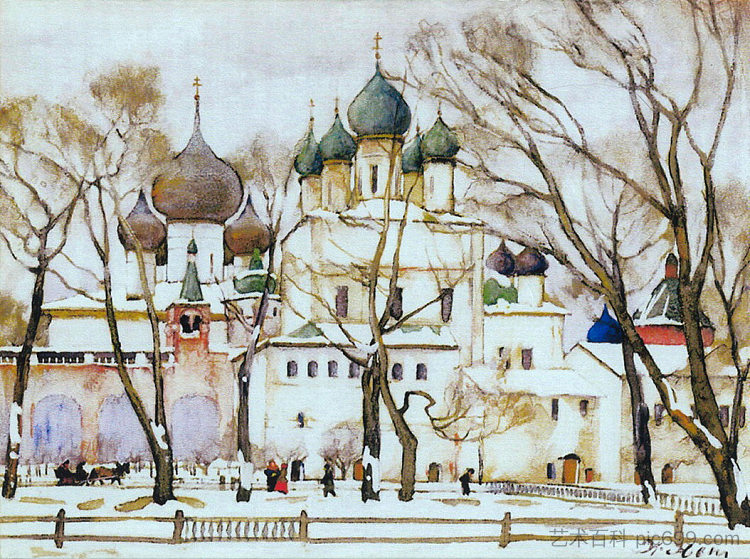 罗斯托夫大帝的导尿院 The cathederal in Rostov The Great (1906),康斯坦丁·由安