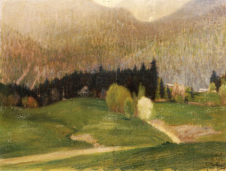 有冷杉树的景观 Landscape with Fir Trees (c.1902)，科斯坦蒂诺斯·帕西尼斯