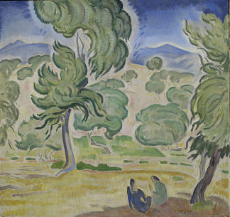 克基拉上的松树 Pine Trees on Kerkyra (1914 – 1917)，科斯坦蒂诺斯·帕西尼斯