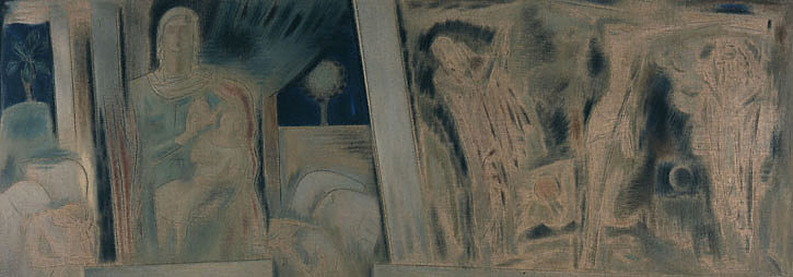 圣母与神圣婴儿 - 被钉十字架 Virgin with Divine Infant - Crucifixion (1940 - 1942)，科斯坦蒂诺斯·帕西尼斯