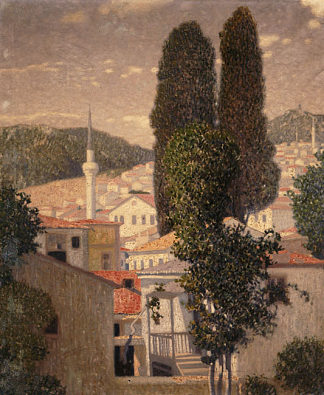 卡瓦拉的风景 Landscape from Kavala (c.1904)，科斯坦蒂诺斯·帕西尼斯