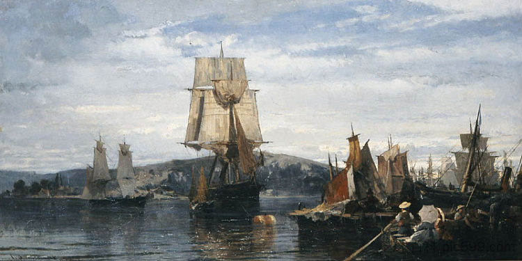 港口外 Outside the harbor (1872)，康斯坦丁·沃拉纳基思