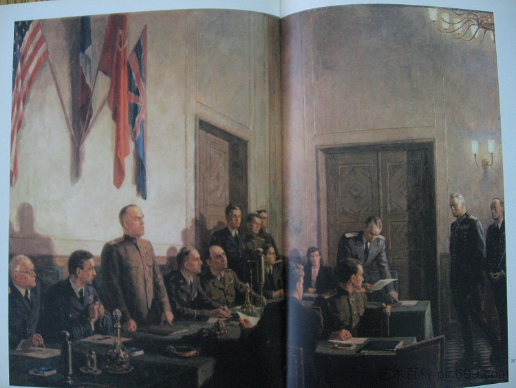 签署德国无条件投降法案 Signing the Act of Unconditional Surrender of Germany (1946; Germany  )，库克里尼客西