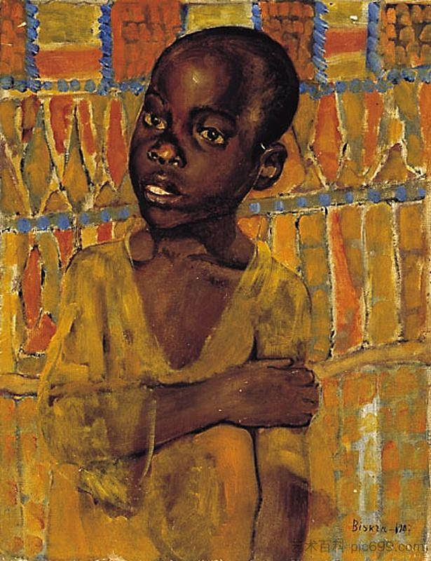 非洲男孩 African boy (1907)，库兹马·彼得罗夫