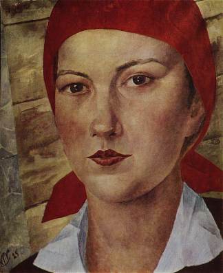 红领巾女孩（工人） Girl in red scarf (worker) (1925)，库兹马·彼得罗夫