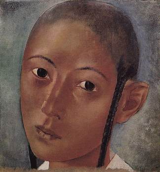 男孩的头-乌兹别克人 Head of the boy-Uzbek (1921)，库兹马·彼得罗夫