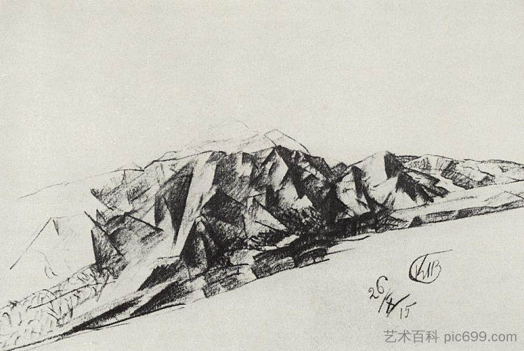 景观 Landscape (1915)，库兹马·彼得罗夫