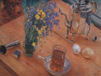 早晨静物 Morning Still Life (1918)，库兹马·彼得罗夫